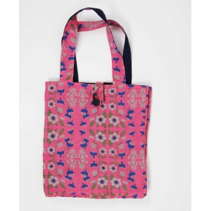 Cabas en coton upcycling So British Rose Pink