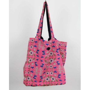 Cabas en coton upcycling So British Rose Pink