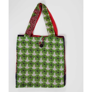 Cabas en coton upcycling Baobab Vert Green
