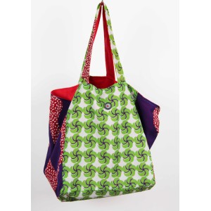 Cabas en coton upcycling Baobab Vert Green