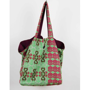 Cabas en coton upcycling Versailles Vert Green