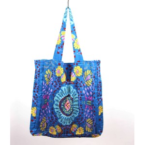 Sac Musette en soie Marushka Bleu