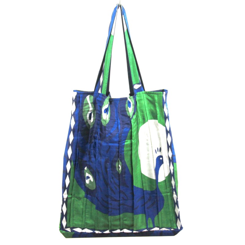 Sac Musette en soie Paon Vert Sac Musette en soie Paon Vert