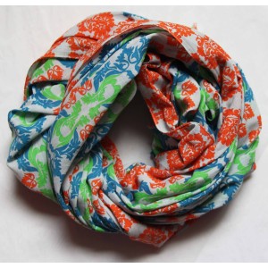Foulard Coton Bio Versailles Orange