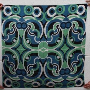 Carre Soie Bubble Bleu