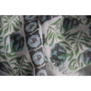Carré Laine Poème Vert Green